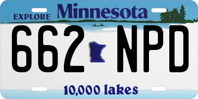 MN license plate 662NPD