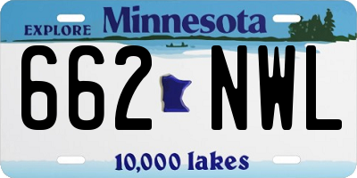 MN license plate 662NWL