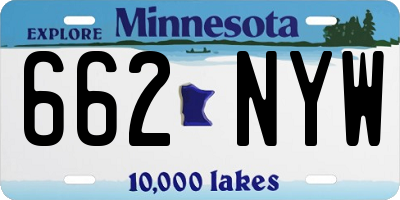 MN license plate 662NYW