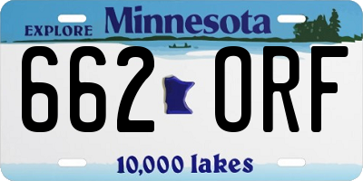 MN license plate 662ORF