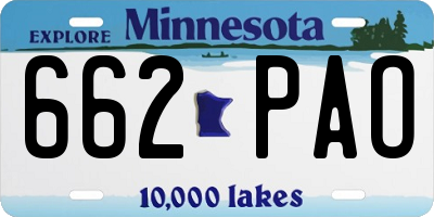 MN license plate 662PAO