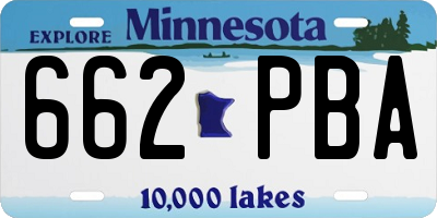 MN license plate 662PBA