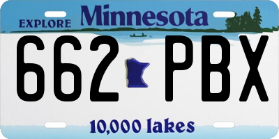 MN license plate 662PBX