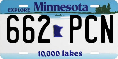 MN license plate 662PCN