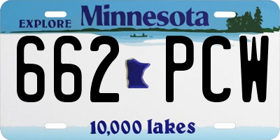 MN license plate 662PCW