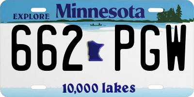 MN license plate 662PGW