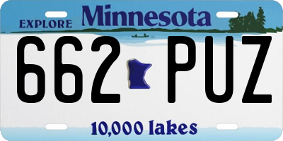 MN license plate 662PUZ