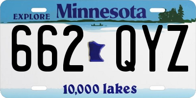 MN license plate 662QYZ
