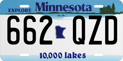 MN license plate 662QZD