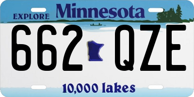 MN license plate 662QZE