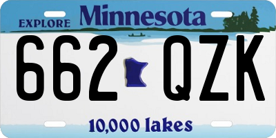 MN license plate 662QZK