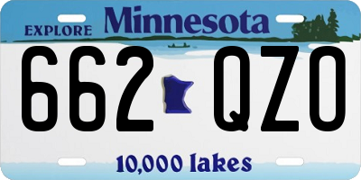 MN license plate 662QZO