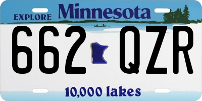 MN license plate 662QZR