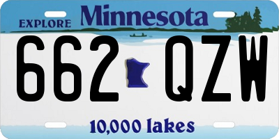MN license plate 662QZW