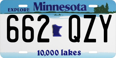 MN license plate 662QZY