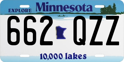 MN license plate 662QZZ