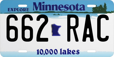 MN license plate 662RAC