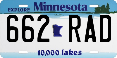 MN license plate 662RAD