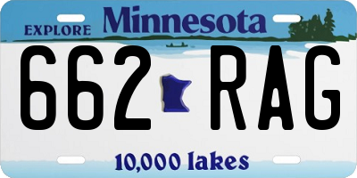 MN license plate 662RAG