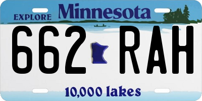 MN license plate 662RAH