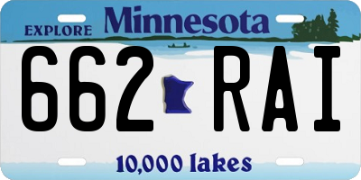 MN license plate 662RAI
