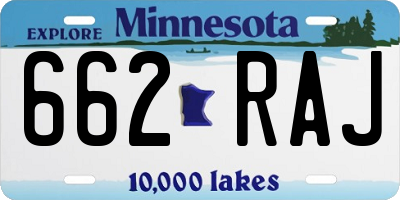 MN license plate 662RAJ