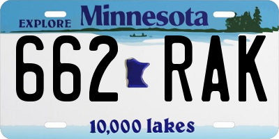 MN license plate 662RAK