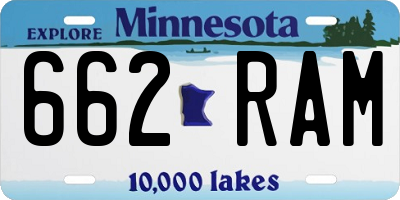 MN license plate 662RAM