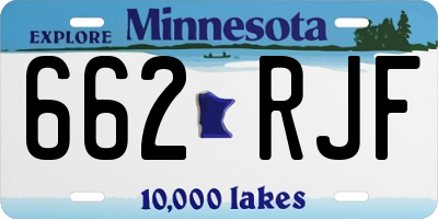 MN license plate 662RJF