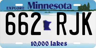 MN license plate 662RJK