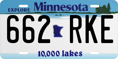 MN license plate 662RKE