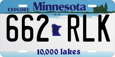 MN license plate 662RLK