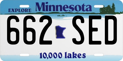 MN license plate 662SED