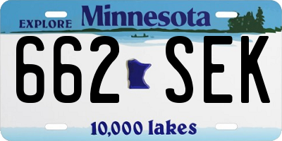MN license plate 662SEK