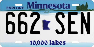 MN license plate 662SEN