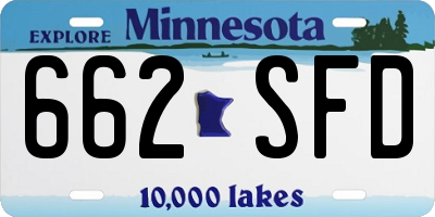 MN license plate 662SFD