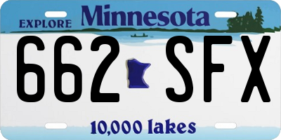 MN license plate 662SFX