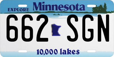 MN license plate 662SGN