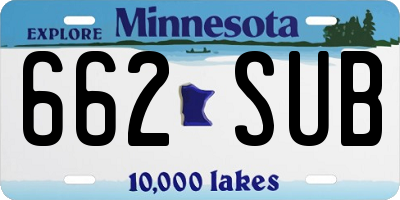 MN license plate 662SUB