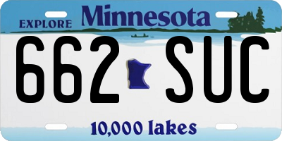 MN license plate 662SUC