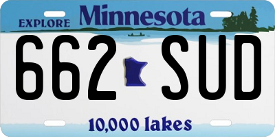 MN license plate 662SUD