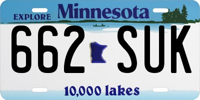 MN license plate 662SUK