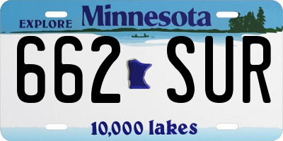 MN license plate 662SUR
