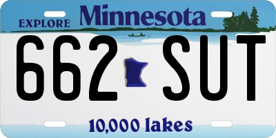 MN license plate 662SUT