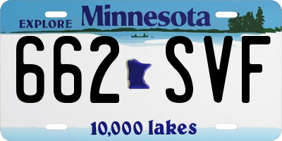 MN license plate 662SVF