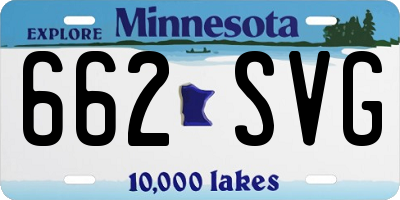 MN license plate 662SVG