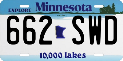 MN license plate 662SWD