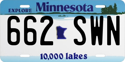 MN license plate 662SWN