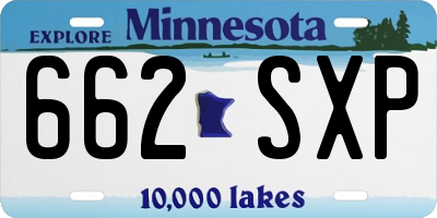 MN license plate 662SXP