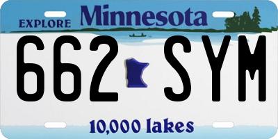 MN license plate 662SYM